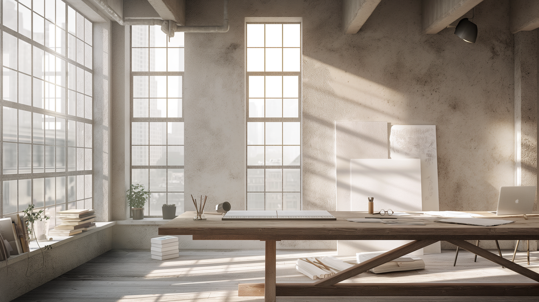 minimal creative studio workspace representing builders starting before validation